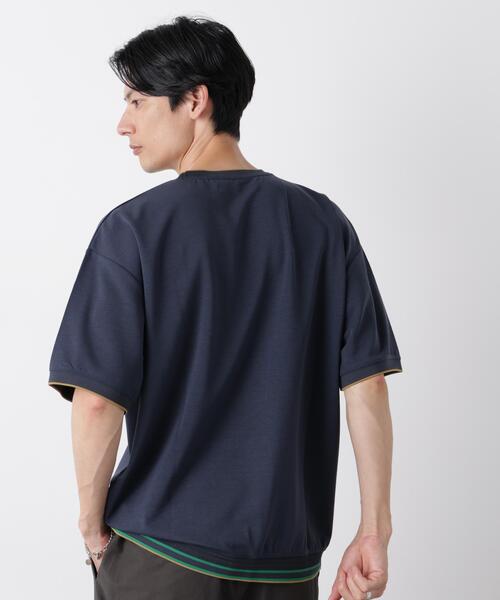 NANO universe(ナノユニバース)の「リブスムースTシャツ 半袖(Tシャツ/カットソー・メンズ・チャコール/カーキ/ネイビー・S/M/L)」の13枚目の写真