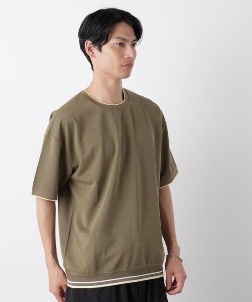NANO universe(ナノユニバース)の「リブスムースTシャツ 半袖(Tシャツ/カットソー・メンズ・チャコール/カーキ/ネイビー・S/M/L)」の18枚目の写真