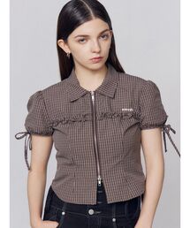 EMODA | チェックフリルシャツトップ(Tシャツ/カットソー)