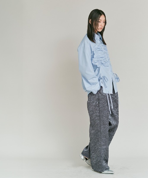 W:Huku(フーク)の「【W:Huku / ブライトジャカードシリーズ】コクーン シルエット パンツ(その他パンツ・レディース・チャコール/ブラック/ブラウン系その他・FREE)」の16枚目の写真