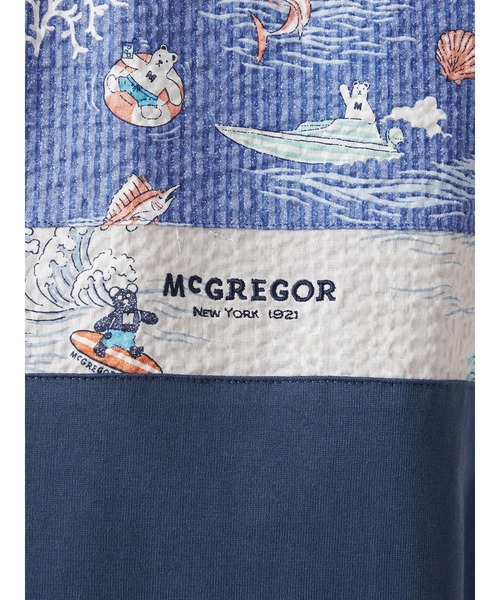 McGREGOR（マックレガー）の「ベアプリント柄布帛切り替えＴシャツ（Tシャツ/カットソー・メンズ・グリーン/チャコール/アイボリー・L/M/XL）」の13枚目の写真