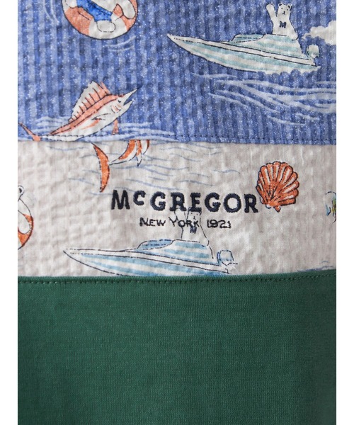 McGREGOR（マックレガー）の「ベアプリント柄布帛切り替えＴシャツ（Tシャツ/カットソー・メンズ・グリーン/チャコール/アイボリー・L/M/XL）」の14枚目の写真