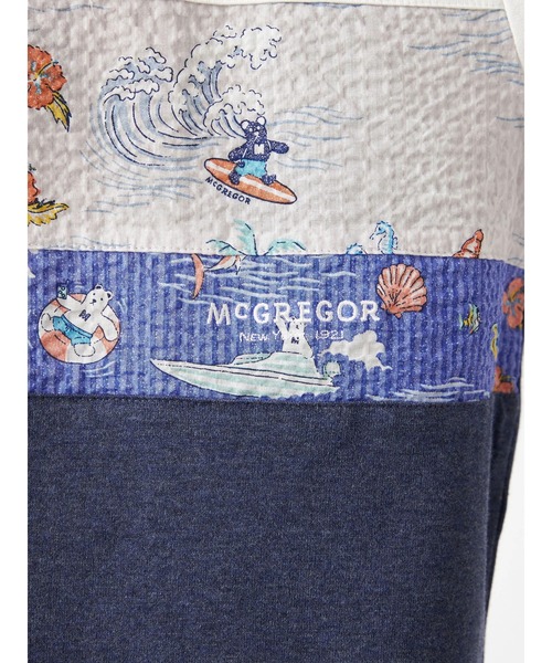 McGREGOR（マックレガー）の「ベアプリント柄布帛切り替えＴシャツ（Tシャツ/カットソー・メンズ・グリーン/チャコール/アイボリー・L/M/XL）」の12枚目の写真