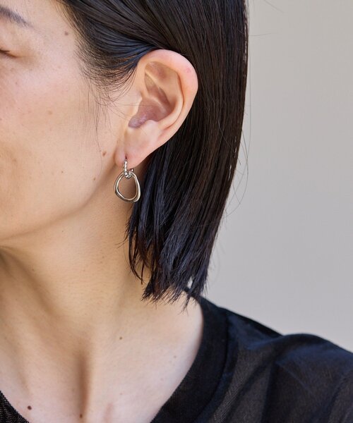 ear PAPILLONNER(イアパピヨネ)の「《金属アレルギー対応/ステンレス》2WAYボールフープピアス(ピアス(両耳用)・レディース・シルバー/ゴールド・FREE)」の6枚目の写真