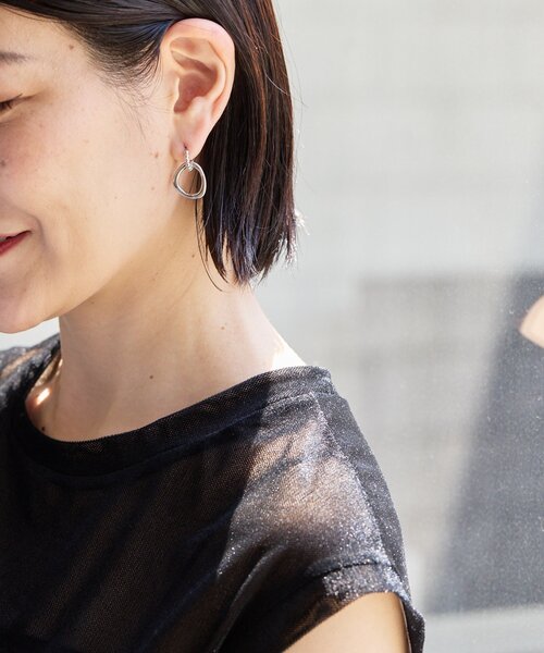 ear PAPILLONNER(イアパピヨネ)の「《金属アレルギー対応/ステンレス》2WAYボールフープピアス(ピアス(両耳用)・レディース・シルバー/ゴールド・FREE)」の7枚目の写真