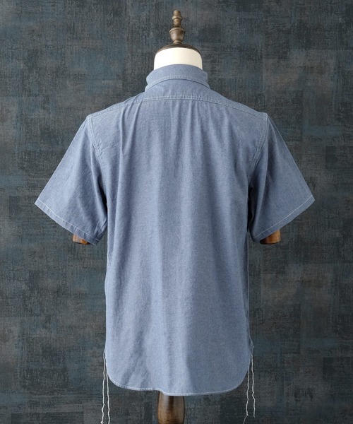 YMCLKY(ワイエムシーエルケーワイ)の「米軍タイプ 半袖 シャンブレーシャツ 無地 YMCLKY. #JS234YN(Tシャツ/カットソー・メンズ・ブルー/ホワイト・14/15 /16/17/18)」の4枚目の写真