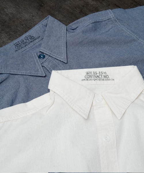 YMCLKY(ワイエムシーエルケーワイ)の「米軍タイプ 半袖 シャンブレーシャツ 無地 YMCLKY. #JS234YN(Tシャツ/カットソー・メンズ・ブルー/ホワイト・14/15 /16/17/18)」の5枚目の写真