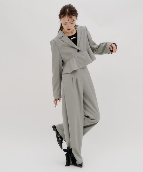 lilium by lily(リリウムバイリリー)の「【lilium by lily】ハイウエストリボンパンツ(デニムパンツ・レディース・ブルー/グレー・2/1)」の8枚目の写真