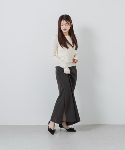 EVOL(イーボル)の「【美脚効果あり・クッション入り】シアーチュールリボンセパレートパンプス CB23884(パンプス・レディース・グレー系その他/ホワイト/ブラック・23.5cm/23.0cm/22.5cm/22.0cm/24.5cm/24.0cm/25.0cm)」の6枚目の写真