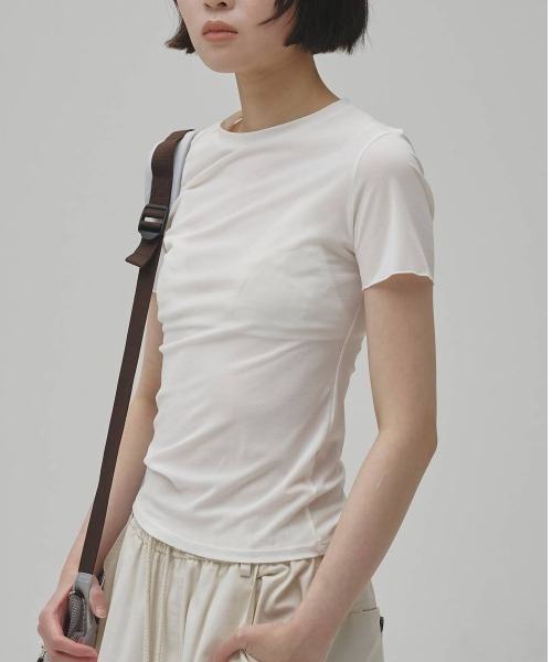 TODAYFUL(トゥデイフル)の「【TODAYFUL/トゥデイフル】Soft Mesh T-shirts/ソフトメッシュTシャツ(Tシャツ/カットソー・レディース・ダークブラウン/ミント/キナリ・FREE)」の2枚目の写真