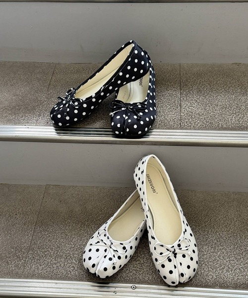 frunco(フランコ)の「ドットサテンタビシューズ(バレエシューズ・レディース・ブラック/ホワイト・23cm/24cm)」の9枚目の写真