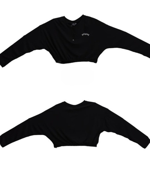CHEER(チアー)の「【変形2WAY】左脇ドローコード付き ヘンリーネック クロップドプルオーバー ショート丈 ドロップショルダー さらもち触感(Tシャツ/カットソー・レディース・グレー・FREE)」の17枚目の写真