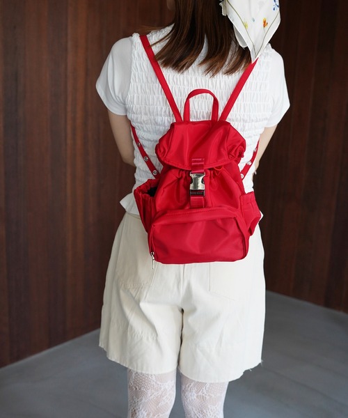 SANSeLF(サンセルフ)の「【SANSeLF】コンパクトマルチポケットリュック saa26s132(バックパック/リュック・レディース・レッド/カーキ・FREE)」の17枚目の写真