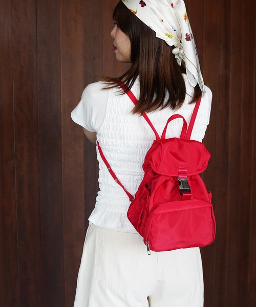 SANSeLF(サンセルフ)の「【SANSeLF】コンパクトマルチポケットリュック saa26s132(バックパック/リュック・レディース・レッド/カーキ・FREE)」の21枚目の写真