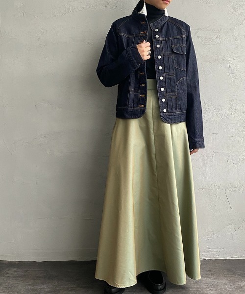 Si-Si-Si（スースースー）の「【WEB先行予約】[si-si-si comfort/スースース― コンフォート] スタンドカラー デニムジャケット(WEB限定)（デニムジャケット・レディース・ワンウォッシュ・38/36/40）」の2枚目の写真