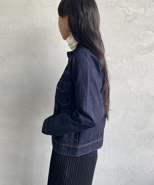 Si-Si-Si（スースースー）の「【WEB先行予約】[si-si-si comfort/スースース― コンフォート] スタンドカラー デニムジャケット(WEB限定)（デニムジャケット・レディース・ワンウォッシュ・38/36/40）」の7枚目の写真