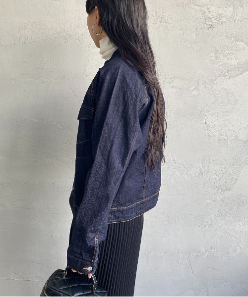 Si-Si-Si（スースースー）の「【WEB先行予約】[si-si-si comfort/スースース― コンフォート] スタンドカラー デニムジャケット(WEB限定)（デニムジャケット・レディース・ワンウォッシュ・38/36/40）」の10枚目の写真