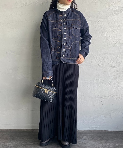 Si-Si-Si（スースースー）の「【WEB先行予約】[si-si-si comfort/スースース― コンフォート] スタンドカラー デニムジャケット(WEB限定)（デニムジャケット・レディース・ワンウォッシュ・38/36/40）」の12枚目の写真