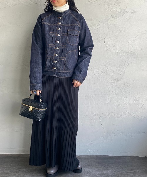 Si-Si-Si（スースースー）の「【WEB先行予約】[si-si-si comfort/スースース― コンフォート] スタンドカラー デニムジャケット(WEB限定)（デニムジャケット・レディース・ワンウォッシュ・38/36/40）」の15枚目の写真