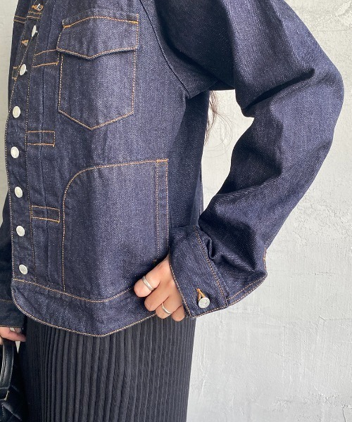 Si-Si-Si（スースースー）の「【WEB先行予約】[si-si-si comfort/スースース― コンフォート] スタンドカラー デニムジャケット(WEB限定)（デニムジャケット・レディース・ワンウォッシュ・38/36/40）」の21枚目の写真