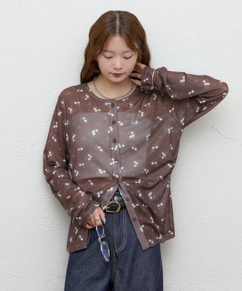 mystic(ミスティック)の「フラワーチュール2WAYロンT(Tシャツ/カットソー・レディース・オフホワイト/ブラウン・FREE)」の22枚目の写真