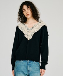 PRANK PROJECT（プランクプロジェクト）の「【2026Autumn Pre-Order】Vネックレースニット   V-Neck Lace Knit（ニット/セーター）」