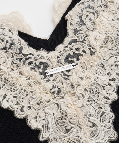 PRANK PROJECT（プランクプロジェクト）の「【2026Autumn Pre-Order】Vネックレースニット / V-Neck Lace Knit（ニット/セーター・レディース・ブルー/ブラック/チャコールグレー・FREE）」の21枚目の写真