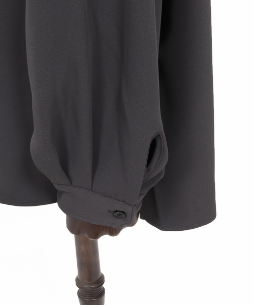 Jih Nunc(ジーヌンク)の「ms6594-ストレッチスタンドカラーオーバーシャツ(JIH-R1235)(シャツ/ブラウス・メンズ・ダークベージュ/ブラック/チャコール/オフホワイト・L/S/M)」の6枚目の写真
