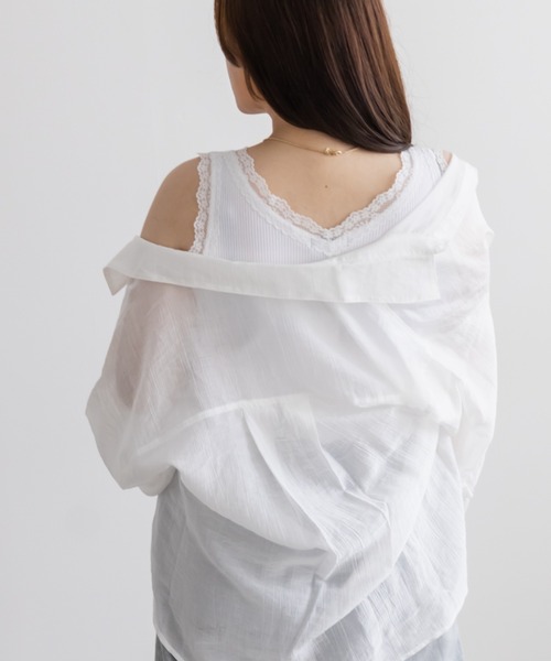 CLETTE（クレット）の「レース付きリブタンクトップ（タンクトップ・レディース・ブラック/オフホワイト・3L/LL/4L）」の2枚目の写真