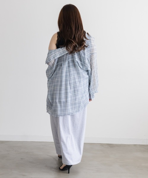 CLETTE（クレット）の「レース付きリブタンクトップ（タンクトップ・レディース・ブラック/オフホワイト・3L/LL/4L）」の5枚目の写真