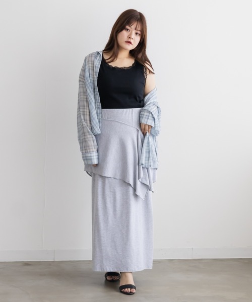 CLETTE（クレット）の「レース付きリブタンクトップ（タンクトップ・レディース・ブラック/オフホワイト・3L/LL/4L）」の16枚目の写真