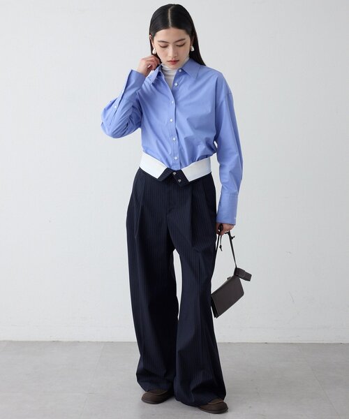 THE PAUSE(ザ ポーズ)の「【THE PAUSE】ストライプタックパンツ(その他パンツ・レディース・チャコールグレー/ネイビー・38/36)」の15枚目の写真