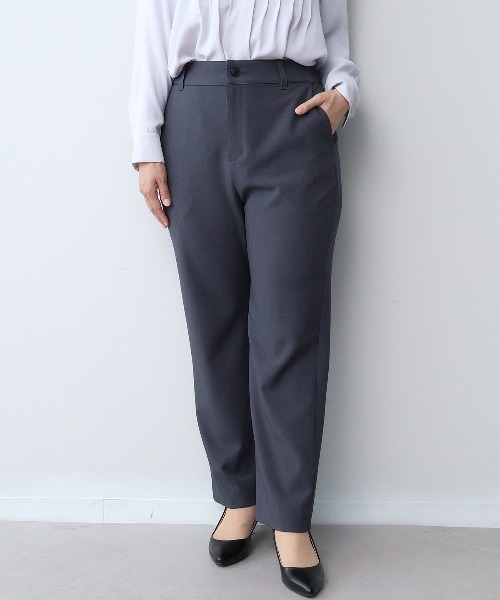 fleur by mint breeze(フルールバイミントブリーズ)の「【L~5L 大きいサイズ】【イージーケア】【セットアップ可】ストレッチストレートパンツ(その他パンツ・レディース・グレー/ブラック・LL/3L/4L/5L)」の1枚目の写真