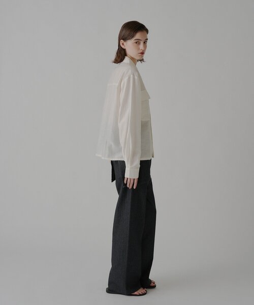 WHIMSIC(ウィムジック)の「【UNISEX】シアーオープンカラーシャツ(シャツ/ブラウス・メンズ・ピンク/オフホワイト/ブラウン・FREE)」の15枚目の写真