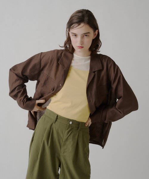 WHIMSIC(ウィムジック)の「【UNISEX】シアーオープンカラーシャツ(シャツ/ブラウス・メンズ・ピンク/オフホワイト/ブラウン・FREE)」の18枚目の写真