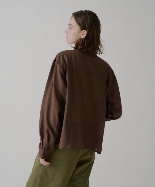 WHIMSIC(ウィムジック)の「【UNISEX】シアーオープンカラーシャツ(シャツ/ブラウス・メンズ・ピンク/オフホワイト/ブラウン・FREE)」の20枚目の写真
