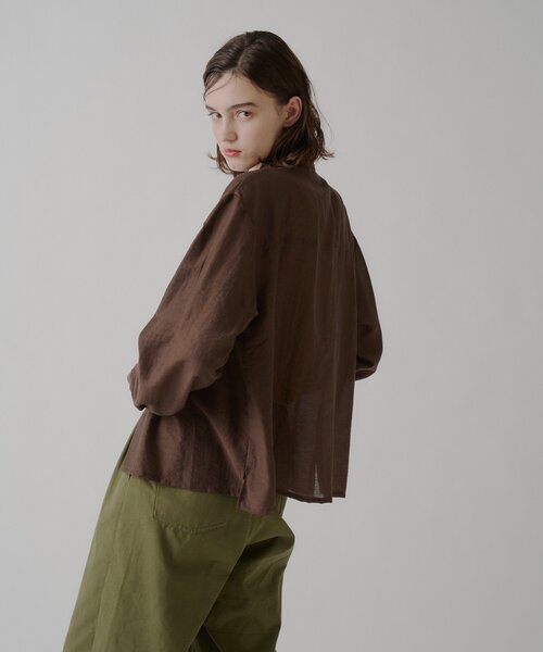 WHIMSIC(ウィムジック)の「【UNISEX】シアーオープンカラーシャツ(シャツ/ブラウス・メンズ・ピンク/オフホワイト/ブラウン・FREE)」の21枚目の写真