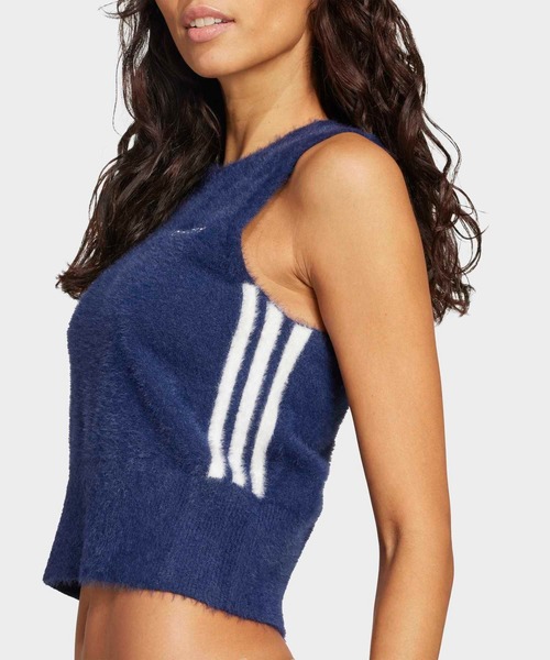 adidas(アディダス)の「フラッフィー ニットベスト / アディダスオリジナルス adidas Originals(ベスト・レディース・ブルー・XX-LARGE/LARGE/MEDIUM/SMALL/X-LARGE/X-SMALL)」の4枚目の写真