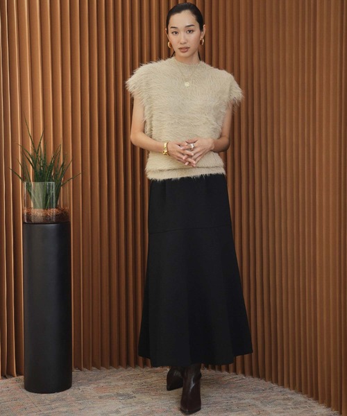 ELFRANK(エルフランク)の「【2026AW】【S~Lサイズ展開】ダンボールマーメイドフレアロングスカート 洗える(スカート・レディース・ブラック/オフホワイト・L/M/S)」の16枚目の写真