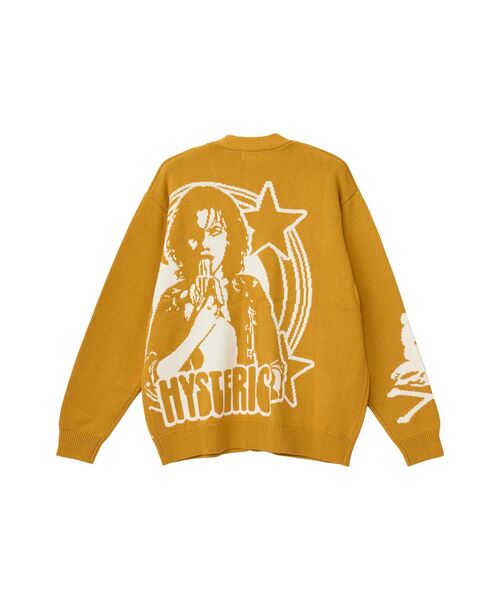 HYSTERIC GLAMOUR(ヒステリックグラマー)の「HYSTERIC WOMAN編込 カーディガン(カーディガン/ボレロ・メンズ・イエロー/トップグレー/ブラック・MEDIUM/SMALL/X-LARGE/LARGE)」の4枚目の写真