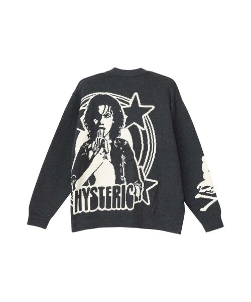 HYSTERIC GLAMOUR(ヒステリックグラマー)の「HYSTERIC WOMAN編込 カーディガン(カーディガン/ボレロ・メンズ・イエロー/トップグレー/ブラック・MEDIUM/SMALL/X-LARGE/LARGE)」の6枚目の写真