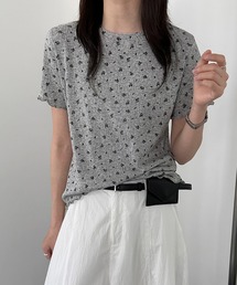 フラワープリントメロウフリルTシャツ