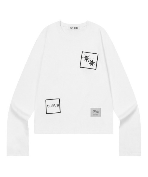 Ada.(エイダ)の「◇COIRIS◇ブランド直輸入正規品/BAMI パッチワーク 長袖 Tシャツ BAMI PATCHWORK LONG SLEEVE T(Tシャツ/カットソー・レディース・ホワイト/ブラック・FREE)」の2枚目の写真