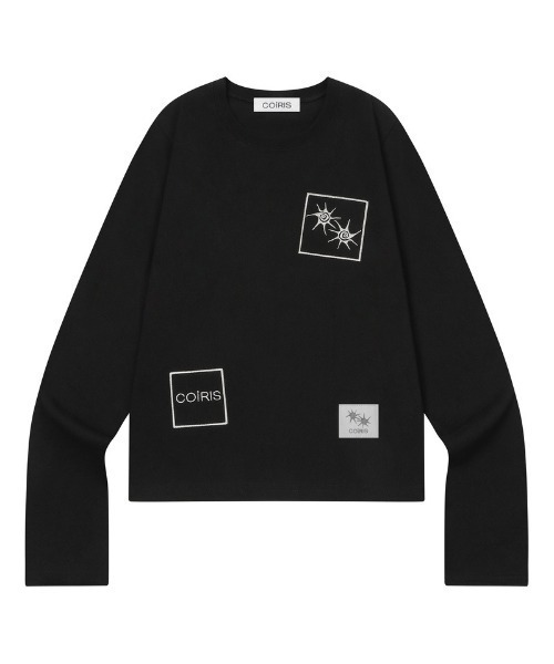 Ada.(エイダ)の「◇COIRIS◇ブランド直輸入正規品/BAMI パッチワーク 長袖 Tシャツ BAMI PATCHWORK LONG SLEEVE T(Tシャツ/カットソー・レディース・ホワイト/ブラック・FREE)」の1枚目の写真
