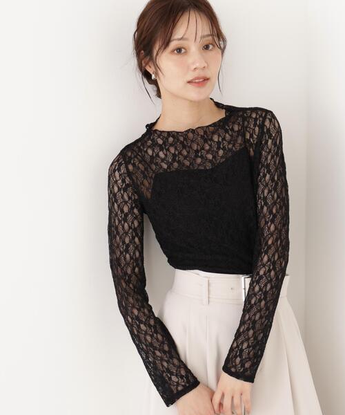 PROPORTION BODY DRESSING(プロポーションボディドレッシング)の「カットレーストップス / 1216260903(Tシャツ/カットソー・レディース・ホワイト系その他/ブラック・FREE)」の2枚目の写真