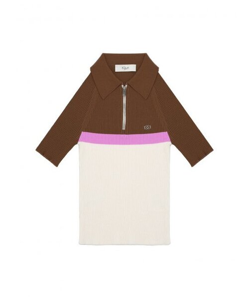 Kijun(キジュン)の「Polo Zip-up Knit Brown(その他トップス・レディース・その他・SMALL)」の7枚目の写真
