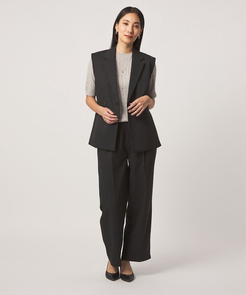 A DAY IN THE LIFE UNITED ARROWS(アデイインザライフユナイテッドアローズ)の「カルゼ テーラードベスト+ワイドパンツ ‐セットアイテム・ウォッシャブル‐<A DAY IN THE LIFE>(ワンピース・レディース・ブラック/モカ・FREE)」の12枚目の写真
