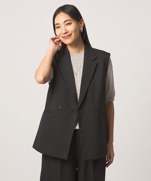 A DAY IN THE LIFE UNITED ARROWS(アデイインザライフユナイテッドアローズ)の「カルゼ テーラードベスト+ワイドパンツ ‐セットアイテム・ウォッシャブル‐<A DAY IN THE LIFE>(ワンピース・レディース・ブラック/モカ・FREE)」の13枚目の写真