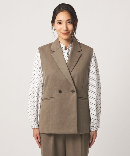 A DAY IN THE LIFE UNITED ARROWS(アデイインザライフユナイテッドアローズ)の「カルゼ テーラードベスト+ワイドパンツ ‐セットアイテム・ウォッシャブル‐<A DAY IN THE LIFE>(ワンピース・レディース・ブラック/モカ・FREE)」の16枚目の写真