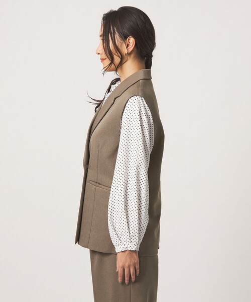 A DAY IN THE LIFE UNITED ARROWS(アデイインザライフユナイテッドアローズ)の「カルゼ テーラードベスト+ワイドパンツ ‐セットアイテム・ウォッシャブル‐<A DAY IN THE LIFE>(ワンピース・レディース・ブラック/モカ・FREE)」の17枚目の写真